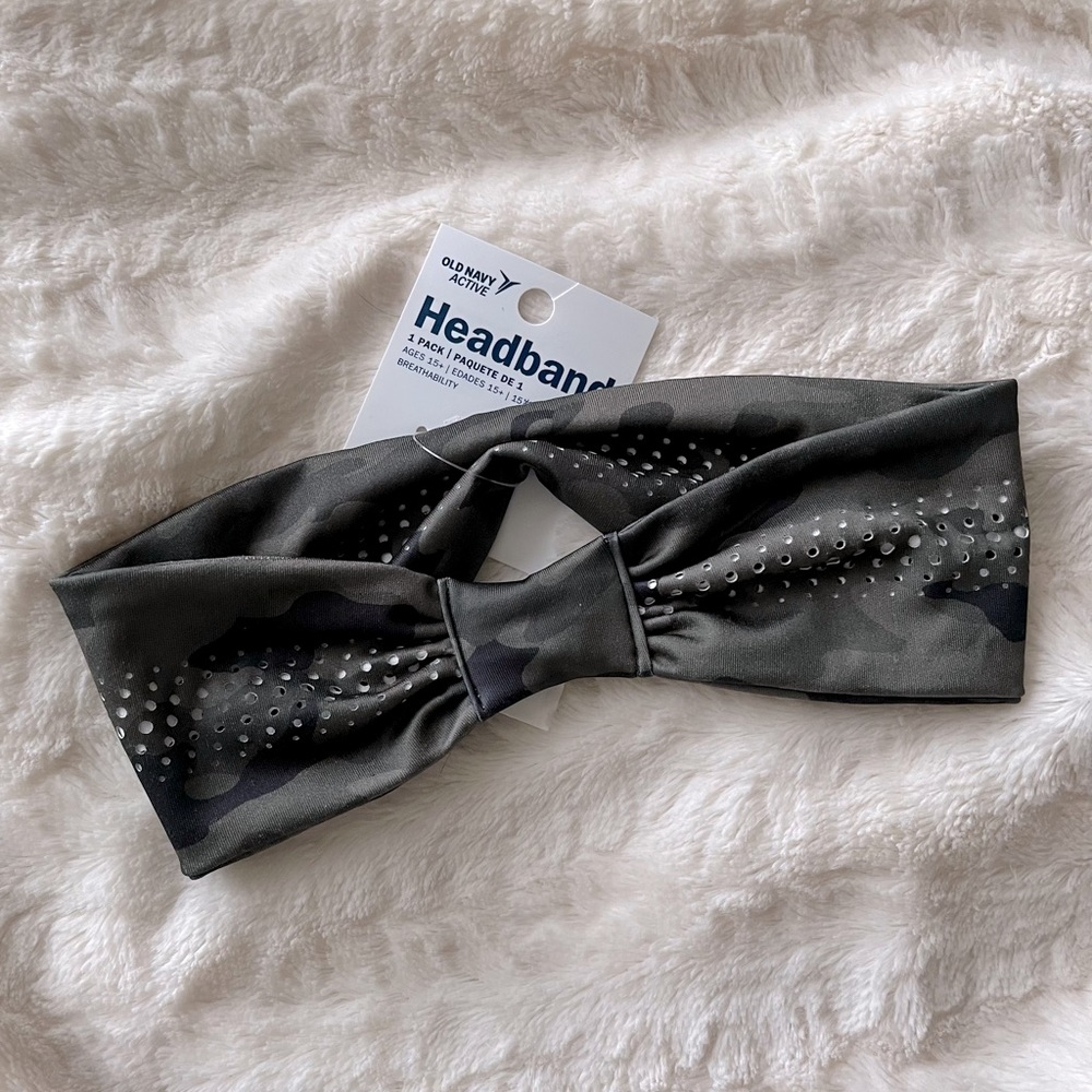 โ๏ธ 3/$15 ๐ Old Navy Active Headband Head-wrap Green & Black Camouflage Print - Picture 5 of 8